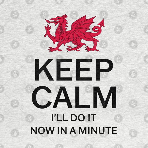 Keep Calm I'll Do It Now In A Minute by Jesabee Designs